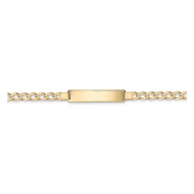 Jewelco London 9ct Gold Curb ID Identity Bracelet - BRNR02399-07