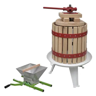 vidaXL Fruit & Wine Press and Crusher Set Piece Juice Maker Cloth Bag 12L