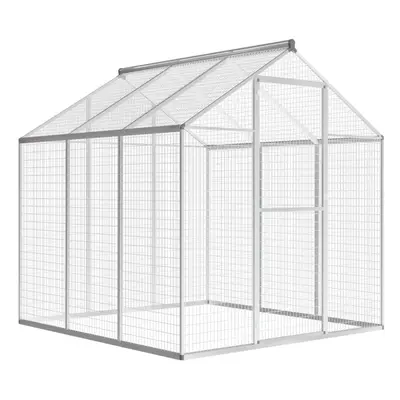 vidaXL Outdoor Aviary Aluminium 183x178x194cm Bird House Habitat Hutch Cage