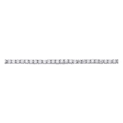 Jewelco London Ladies Sterling Silver Cubic Zirconia Claw Line Tennis Bracelet 4mm inch - GVB094