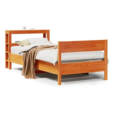 vidaXL Bed Frame with Headboard Bed Wax Brown Small Single Solid Wood Pine