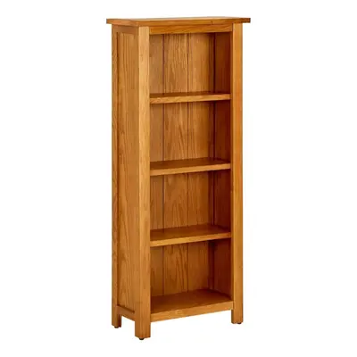 vidaXL Solid Oak Wood 4-Tier Bookcase Living Room Book Shelf Display Unit