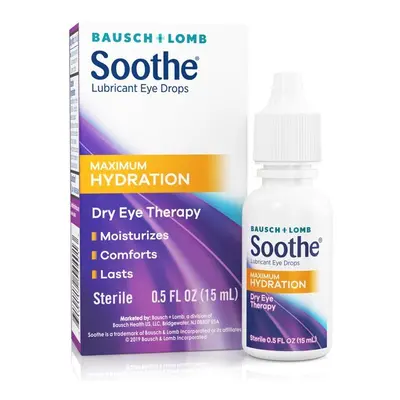 Soothe Maximum Hydration Eye Drops for Dry Eyes, Lubricating Eye Dropsâfrom Bausch + Lomb, 0.5