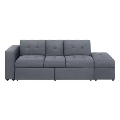 Sectional Sofa Bed with Ottoman Dark Grey FALSTER