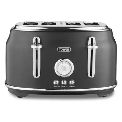 NEW Tower Stylish Renaissance Slice Toaster, 1630W, Matt Black