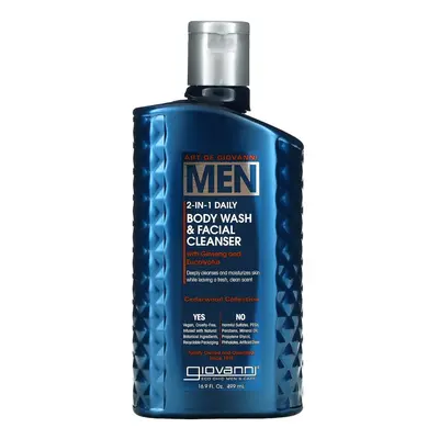 Giovanni, Art Of Giovanni, Men 2-In-1 Daily Body Wash & Facial Cleanser with Ginseng and Eucalyp