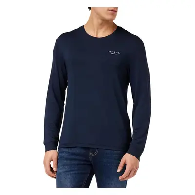 (M) Long-Sleeved Luxe Modal Lounge Top, Navy