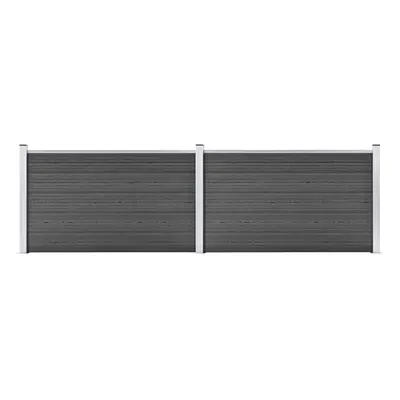 Fence Panel Set WPC 353x105 cm Black