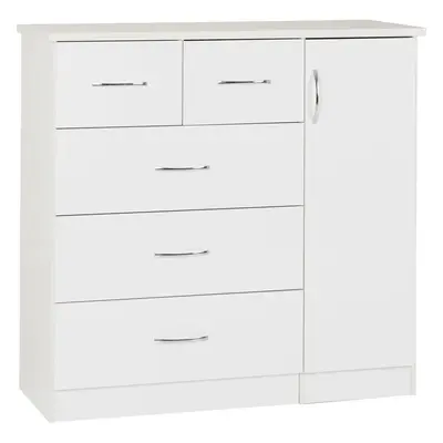 Nevada Drawer Door Low Wardrobe White Gloss Metal Runners Handles