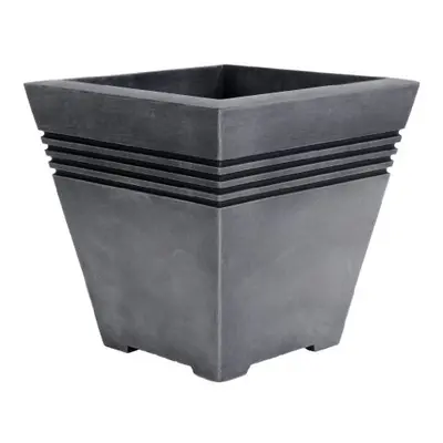 Strata Milano Tall Square Planter Centimetres Pewter