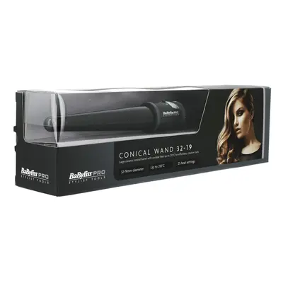 BaByliss Pro Dial a Heat Conical Wand 32-19mm With Temperature Settings Black