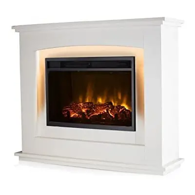 Warmlite WL45036 2KW Washington Fireplace Suite with Heat Settings and LED Log Flame Effect, Ivo