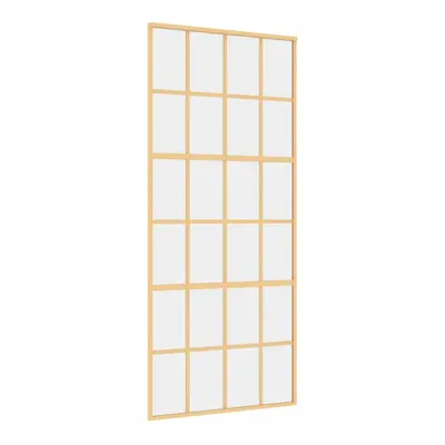 vidaXL Sliding Door Interior Barn Door Gold Clear ESG Glass and Aluminium