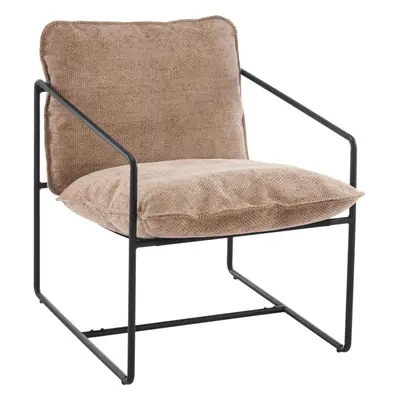 Tivoli Occasional Chair Black Metal Frame with Champagne Fabric