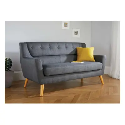 3 Seater Sofa Grey Birlea Lambeth Large Settee Scandinavian Modern Retro