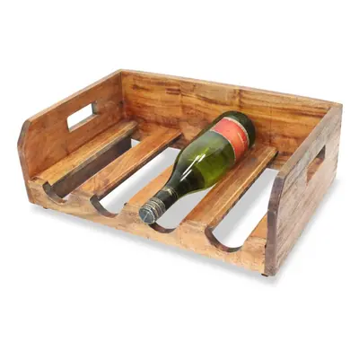 vidaXL 4x Solid Wood Wine Racks for Bottles Reclaimed Storage Holder Cellar