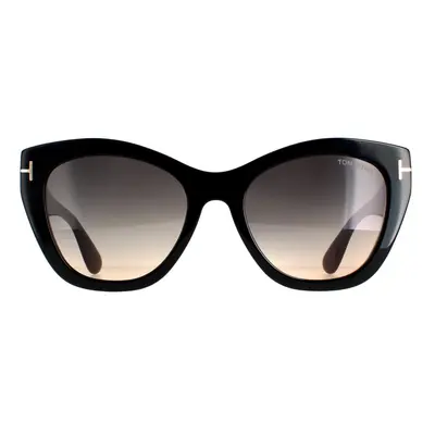 Tom Ford Sunglasses FT0940 Cara 01B Shiny Black Smoke Grey Gradient