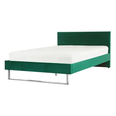 Slatted Bed BELLOU x cm (EU Double) Velvet Green