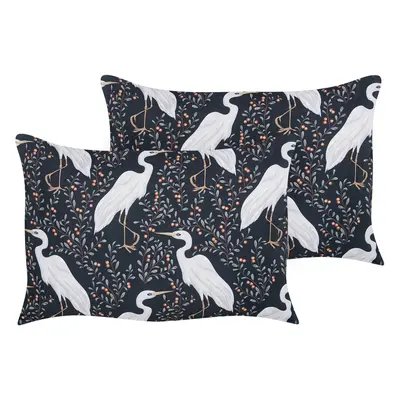 Set of Outdoor Cushions Animal Pattern PIANAZZO x cm Black