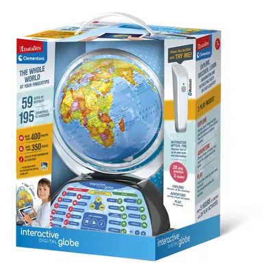 Clementoni Digital Interactive Children Age 7, Educational Toys, World, Globe Light, English Ver