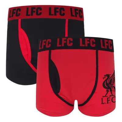 (Red Pack, Large) Liverpool FC Official Football Gift Mens Crest Premium Boxer Shorts