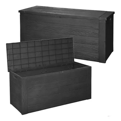 Outdoor Black 300L Garden Patio Cushion Furniture Toy Storage Holder Box Chest