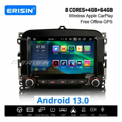 8-Core Android Car Stereo For Fiat 500L DAB+ GPS Radio CarPlay Android Auto DSP Bluetooth WiFi 4