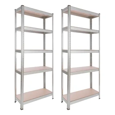 AREBOS 2x Heavy Duty Shelving 350kg Basement Shelving Storage Shelving Boltless Shelving 180x75x