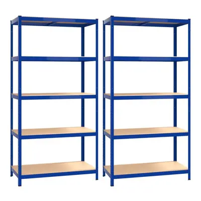 (blue, x x cm/ piece) vidaXL Storage Shelf Garage Organiser Holder Rack Steel and Engineered Woo