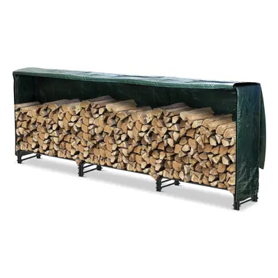 VOUNOT Firewood Log Rack with Cover, Metal Log Store Outdoor, x x cm