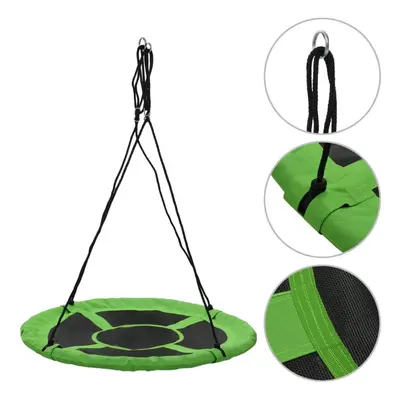 vidaXL Swing 110cm Green Nest Rope Swing Spider Web Net Outdoor Garden Seat