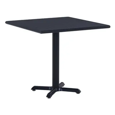 vidaXL Garden Table Black 80cm Cross Base Side Table Patio Bistro Dining Desk