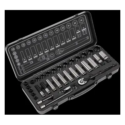 Socket Set 34pc 3/8"Sq Drive WallDrive® Metric Black Series