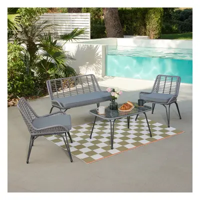 (Grey) Pampas Rope Garden Lounge Set