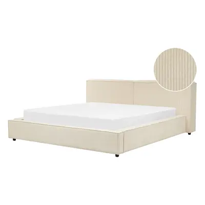 Bed LINARDS x cm (EU Super King) Corduroy Beige