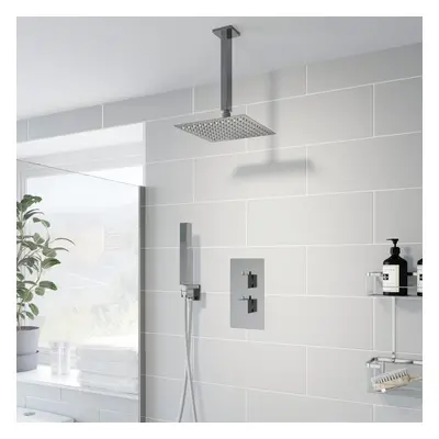 Thermostatic Concealed Square Shower Ceiling Mounted and Handset Shower Heads