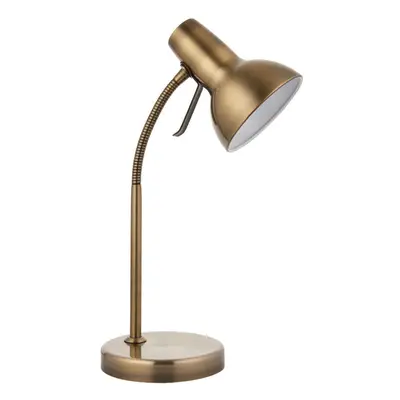 Adjustable Neck Desk Lamp Antique Brass Industrial Metal Shade Table Work Light