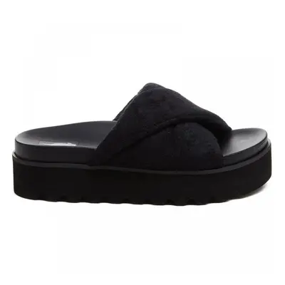 (5 (Adults')) Breeze Atlanta Terry | Black | Women's Platform Mule Sandals