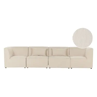 4 Seater Modular Jumbo Cord Sofa Beige LEMVIG