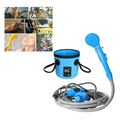 Camping Shower 20L Folding Bucket Bag High Pressure Power Electric Pump Washer Portable Car Wash