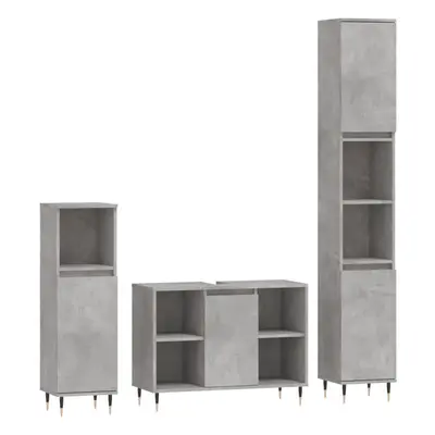 (concrete grey) vidaXL Bathroom Furniture Set Cabinet Piece Concrete Grey Engineered Wood