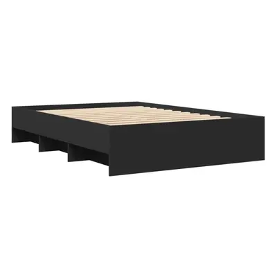 vidaXL Bed Frame Home Bed Base Black 120x190 cm Small Double Engineered Wood