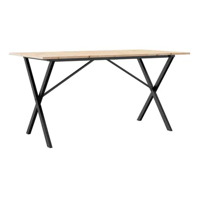 vidaXL Dining Table X-Frame Kitchen Dinner Table Solid Wood Pine and Cast Iron