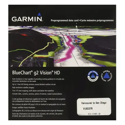 Garmin BlueChart g2 Vision Vancouver/San Diego Saltwater Map microSD Card