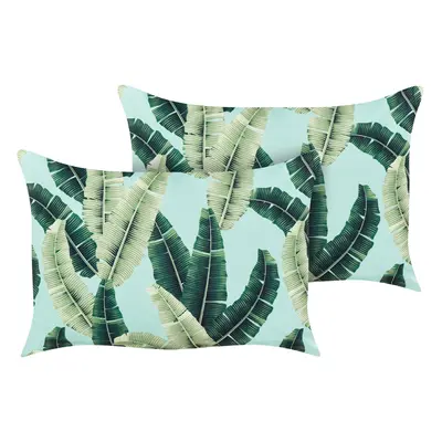 Set of Outdoor Cushions Plant Pattern BOISSANO x cm Green