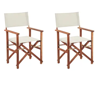 Set of Garden Chairs CINE Acacia Wood Off-White