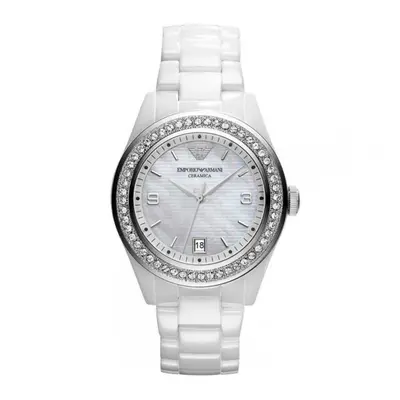 Emporio Armani Ceramica Ladies WatchÂ¦Mother of Pearl DialÂ¦Crystal CaseÂ¦AR1426