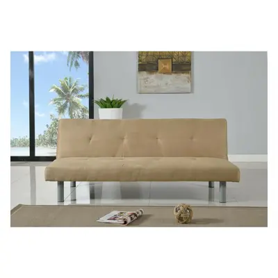 (Cream) Byron Faux Suede Sofa Bed