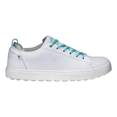 (UK 6.5, White/Aqua) Callaway Golf Womens W684 Laguna Leather Upper Spikeless Golf Shoes