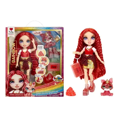 Rainbow High Fashion Doll with Slime & Pet - Ruby (Red) - cm Shimmer Doll